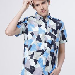HIGHLANDER Men Blue Slim Fit Checked Casual Shirt-picture-3