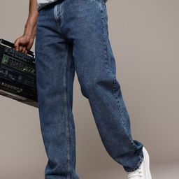 The Roadster Life Co. Men Pure Cotton Loose Relaxed Fit Light Fade Jeans-picture-41