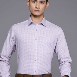 Raymond Pure Cotton Slim Fit Checked Formal Shirt-image-36