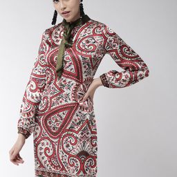 StyleStone Women Red & White Printed Sheath Dress-image-66