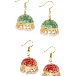 OOMPH Green Contemporary Jhumkas-image-59