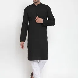 Jompers Men Black & White Solid Kurta with Churidar-picture-16