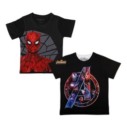 Marvel by Wear Your Mind Pack Of 2 Boys Black Spiderman Printed Round Neck T-shirt-image-42