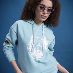 The Roadster Lifestyle Co. Printed Hooded Pure Cotton Sweatshirt with Applique Detail-picture-7