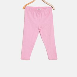 Sera Girls Pink Solid Ankle-Length Leggings-image-97