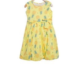 Sera Girls Yellow Printed Fit and Flare Dress-image-47