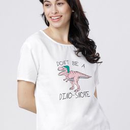 Tokyo Talkies Women White Printed Lounge Top-image-88