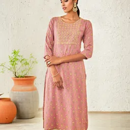 Soch Ethnic Motifs Printed Sequinned Kurta-image-31