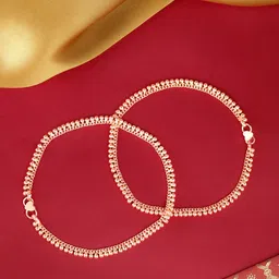 AARSHVI Set of 2 Rose Gold-Plated Anklets-image-21