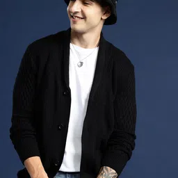 Mast & Harbour Men Cable Knit Cardigan-picture-40