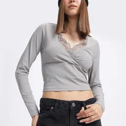 glitchez Lace Flair Ribbed Fitted Crop Top-image-46