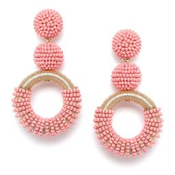 RICHEERA Pink & Gold-Toned Beaded Circular Drop Earrings-18