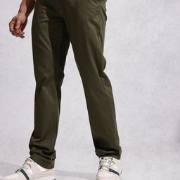 WROGN Men Striped Straight Fit Chino Trousers-image-33