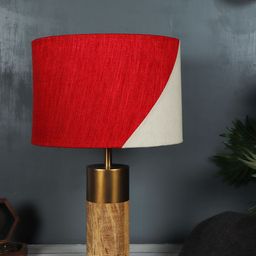 Grated Ginger Brown & Red Colourblocked Bedside Lamp-39