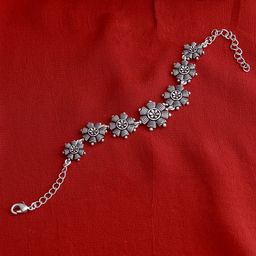 Voylla Women Silver-Plated Oxidised Bracelet-image-61