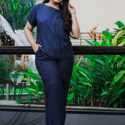 9shines Label Striped Round Neck Night Suit-81