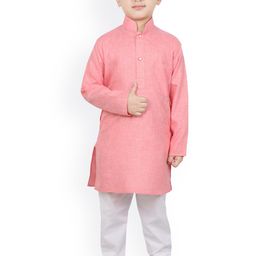 SG YUVRAJ Boys Pink Kurta with Pyjamas-image-27