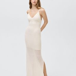 MANGO Shoulder Straps Semi-Sheer Knitted Maxi Dress-image-30