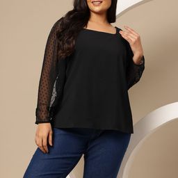 Sztori Plus Size Solid A-Line Top-22