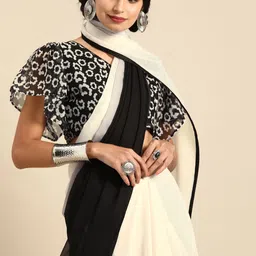 Sangria Black & White Dyed Celebrity Saree-picture-49