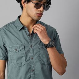 The Roadster Lifestyle Co Men Blue Solid Regular Fit Casual Shirt-image-27