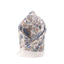 The Tie Hub Men White & Cream-Coloured Floral Printed Pocket Square-image-88