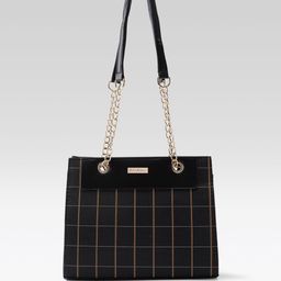 Mast & Harbour Checked Structured Shoulder Bag-image-21