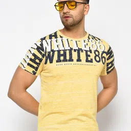 Duke Men Yellow & Black Printed Round Neck T-shirt-image-44
