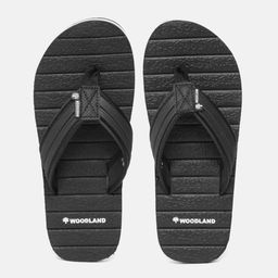 Woodland Men Black Self Striped Light Weight Thong Flip-Flops-picture-14