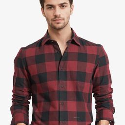 RARE RABBIT Men Byre Slim Fit Checked Cotton Shirt-picture-40