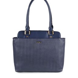 Metro Blue Textured Shoulder Bag-image-24