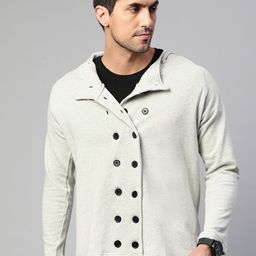 Campus Sutra Men Grey Melange Solid Tailored Jacket-54