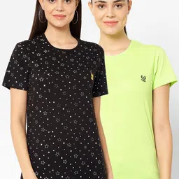 VIMAL JONNEY Women Multicoloured Printed Round Neck T-shirt-image-33