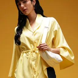 HERE&NOW Waist Tie-Up Shirt Style Top-picture-18