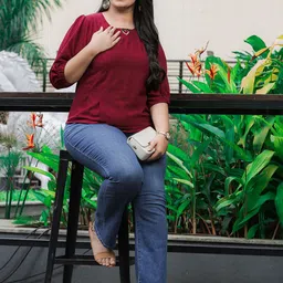 9shines Label Plus Size Self Design Regular Top-21
