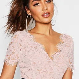 Boohoo Self-Designed Lace Detail V-Neck Bodysuit-image-30