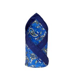 Alvaro Castagnino Blue & Off-White Printed Pocket Square-image-30
