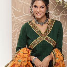 anayna Floral Pure Cotton Kurta with Trousers & With Dupatta-picture-45