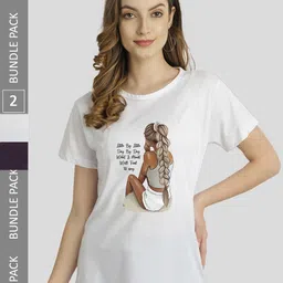 CHOZI Pack Of 2 Printed Cotton Bio Finish T-shirt-picture-24