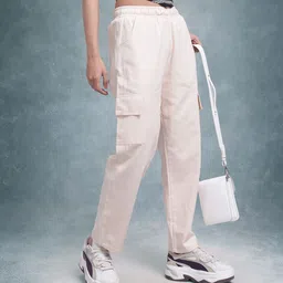 The Roadster Lifestyle Co. Loose Fit High-Rise Easy Wash Cargos Trousers-image-93