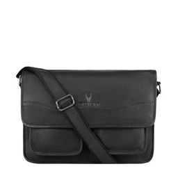 WildHorn Men Black Genuine Leather Messenger Bag-image-52