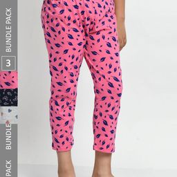 BAESD Girls Pack Of 3 Printed Pure Cotton Capris-picture-44