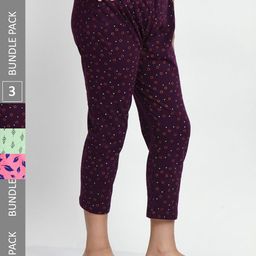 BAESD Girls Pack Of 3 Printed Pure Cotton Capris-picture-35