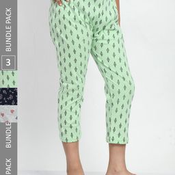 BAESD Girls Pack Of 3 Printed Pure Cotton Capris-picture-42