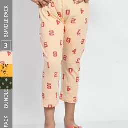 BAESD Girls Pack of 3 Printed Pure Cotton Capris-picture-45