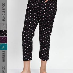 BAESD Girls Pack Of 3 Printed Pure Cotton Capris-29