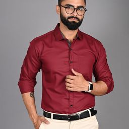 FUBAR Spread Collar Slim Fit Cotton Formal Shirt-picture-12