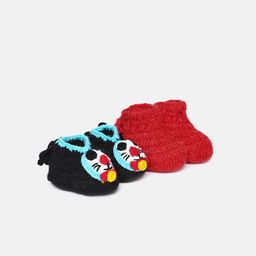 CHUTPUT Unisex Kids Pack of 2 Crochet Booties-48