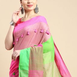 DESH BIDESH Woven Design Pure Cotton Taant Saree-image-42
