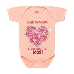 KNITROOT Infant Kids Peach-Coloured & Pink Printed Baby Bodysuit-image-82